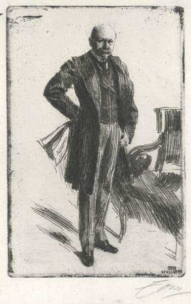 Print by Anders Zorn: Colonel Lamont I, represented by Childs Gallery