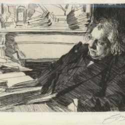 Print by Anders Zorn: Ernest Renan, represented by Childs Gallery