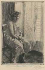 Print by Anders Zorn: Morning, represented by Childs Gallery