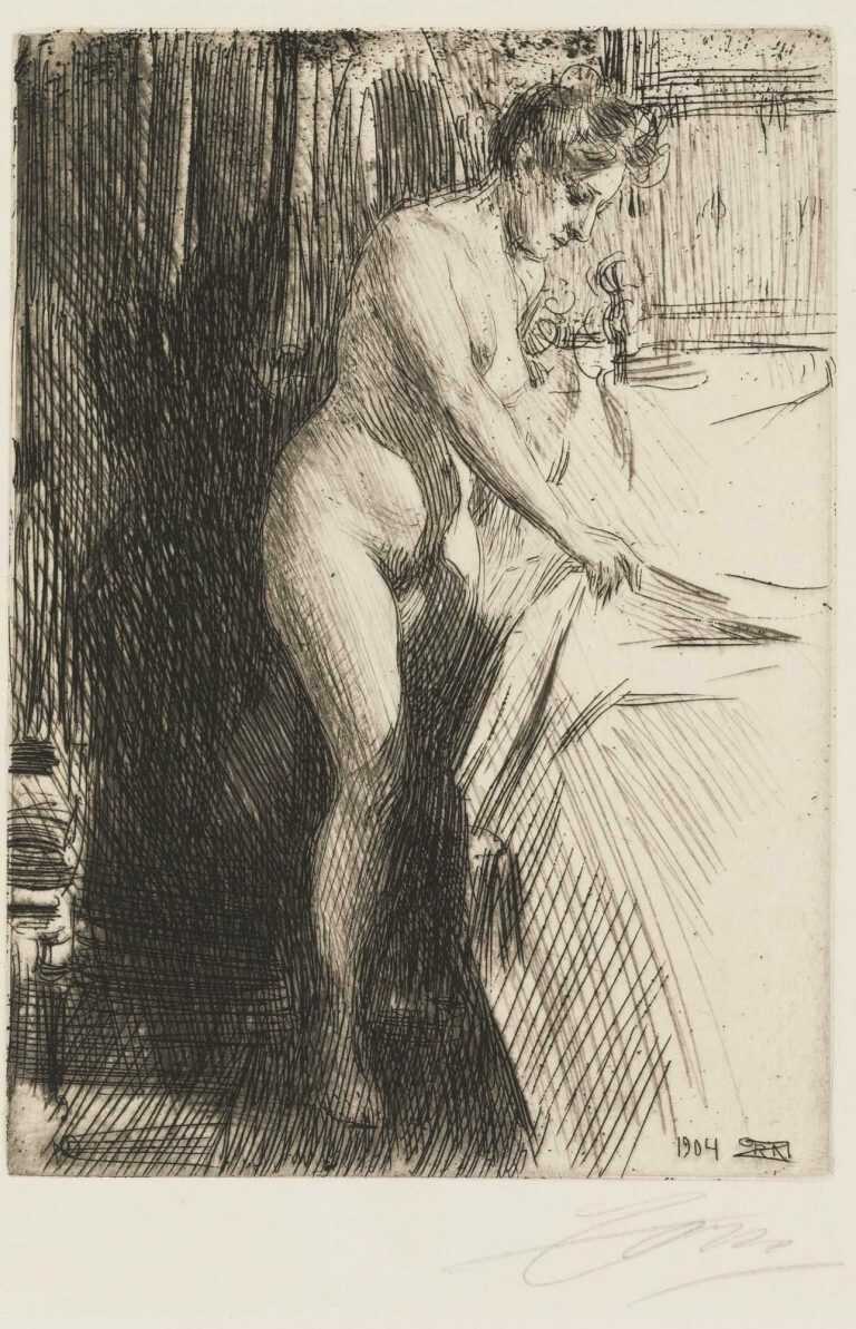 Print By Anders Zorn: Olandine At Childs Gallery