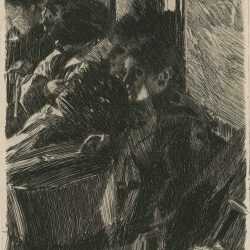 Print By Anders Zorn: Omnibus At Childs Gallery