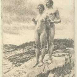 Print by Anders Zorn: The Two, represented by Childs Gallery