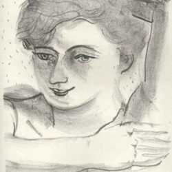 Print by André Derain: Tête de femme légèrement baissée, une main posée sous le bra, represented by Childs Gallery