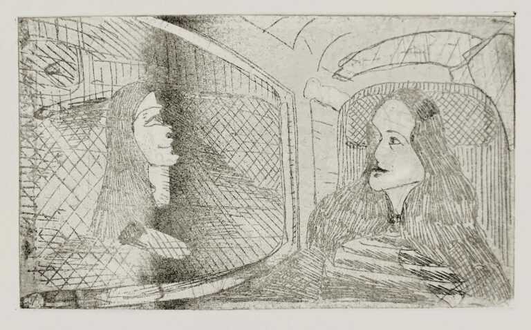 Print by Andrew Fish: Train Reflection, available at Childs Gallery, Boston