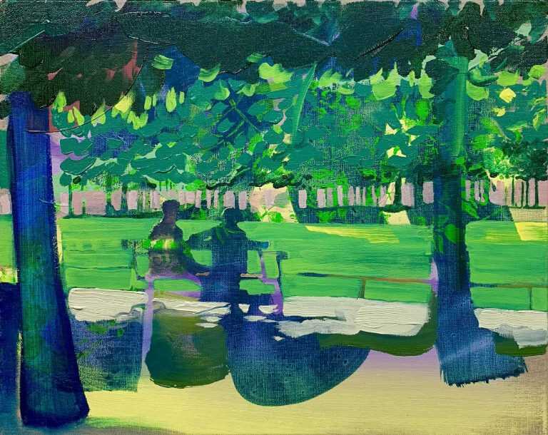 Painting By Andrew Fish: Between Trees At Childs Gallery