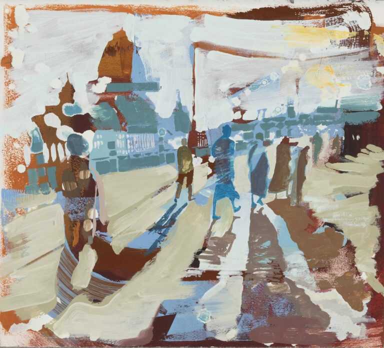 Painting By Andrew Fish: Sunrise Gathering At Childs Gallery