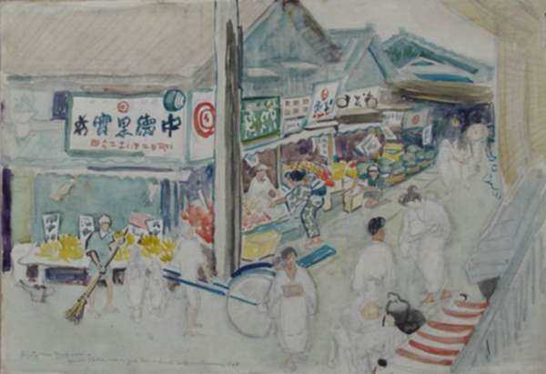 Watercolor by Anita Willets-Burnham: Kyoto, Japan, represented by Childs Gallery