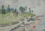 Watercolor by Anita Willets-Burnham: North Shore, Lake Michigan, represented by Childs Gallery