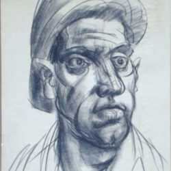 Drawing by Anne Lyman Powers: [Head of a Man], represented by Childs Gallery