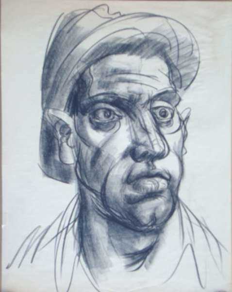Drawing by Anne Lyman Powers: [Head of a Man], represented by Childs Gallery