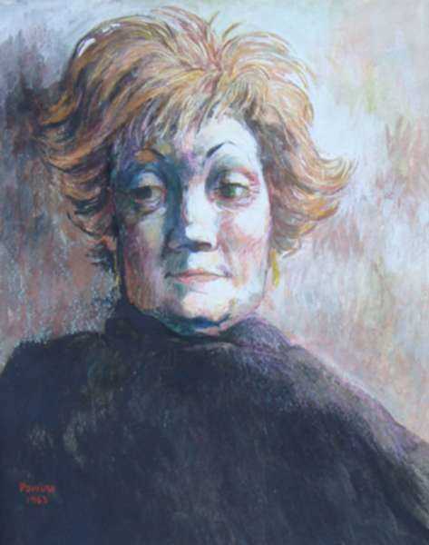 Mixed media by Anne Lyman Powers: [Red Haired Woman], represented by Childs Gallery