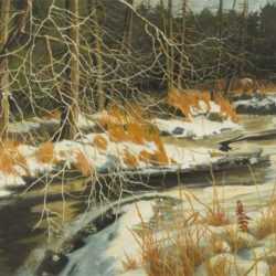 Watercolor by Anne Lyman Powers: Beaver Creek, represented by Childs Gallery
