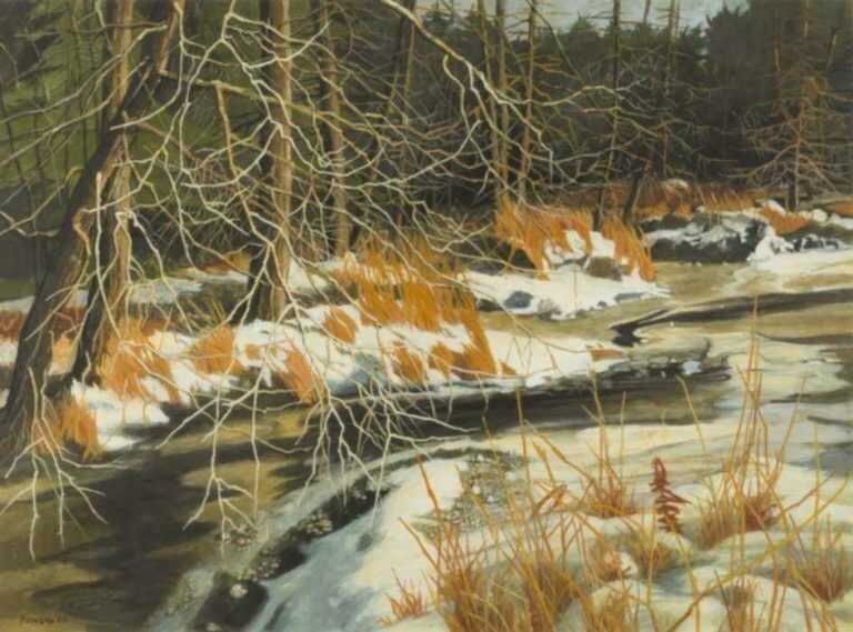 Watercolor by Anne Lyman Powers: Beaver Creek, represented by Childs Gallery