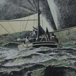 Print by Anne Lyman Powers: Before the Wind [Off the Coast of Cape Ann], represented by Childs Gallery