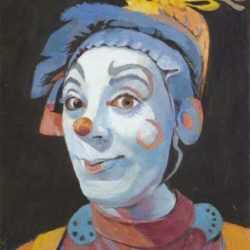 Painting by Anne Lyman Powers: Blue Face, represented by Childs Gallery