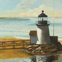 Painting by Anne Lyman Powers: Harbor Light (Nantucket), represented by Childs Gallery