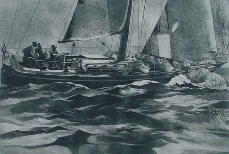 Print By Anne Lyman Powers: Sailing At Childs Gallery
