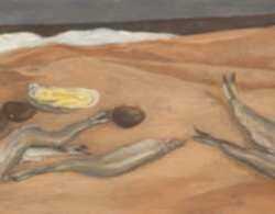 Painting by Anne Lyman Powers: Still Life with Smelts, represented by Childs Gallery