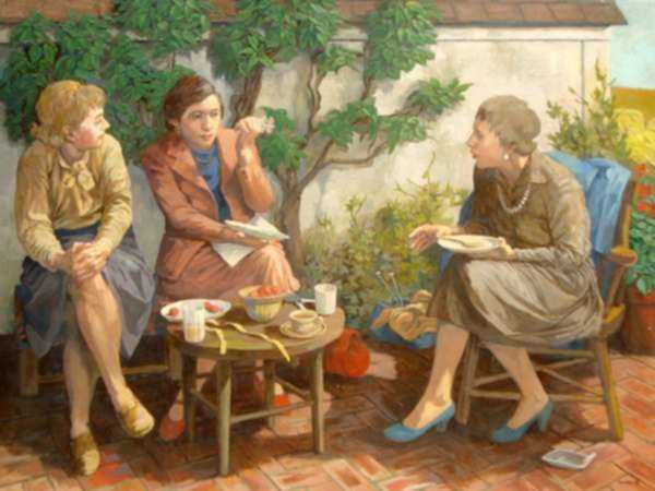 Painting by Anne Lyman Powers: Three Fates II, represented by Childs Gallery