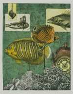 Print by Annemarie Petri: Interior of an ichthyologist, available at Childs Gallery, Boston
