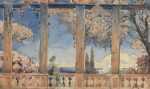 Watercolor by Anthony Thieme: [Mediterranean Villa], available at Childs Gallery, Boston