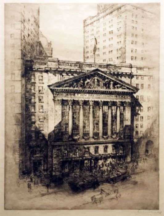 Print by Anton Schutz: Heart of Finance (The New York Stock Exchange), represented by Childs Gallery