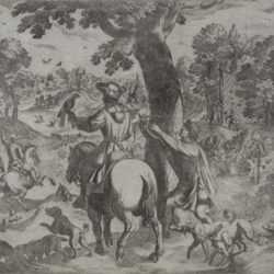 Print by Antonio Tempesta: Bird Hunt with Falcon, represented by Childs Gallery