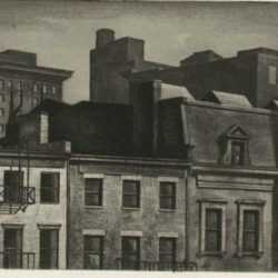 Print by Armin Landeck: Housetops, 14th Street, represented by Childs Gallery