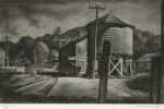 Print by Armin Landeck: West Cornwall Station, represented by Childs Gallery
