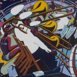 Painting by Arnold Trachtman: Band Concert, available at Childs Gallery, Boston