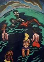 Painting by Arnold Trachtman: Bathers II, available at Childs Gallery, Boston
