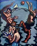 Painting by Arnold Trachtman: Bathers III, available at Childs Gallery, Boston