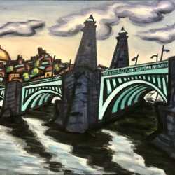 Painting by Arnold Trachtman: Longfellow Bridge, available at Childs Gallery, Boston