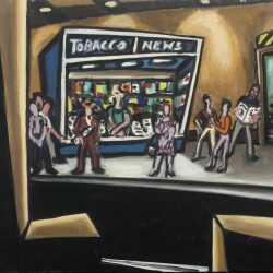 Painting by Arnold Trachtman: Subway, available at Childs Gallery, Boston