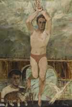 Painting by Arthur Polonsky: The Diver, available at Childs Gallery, Boston