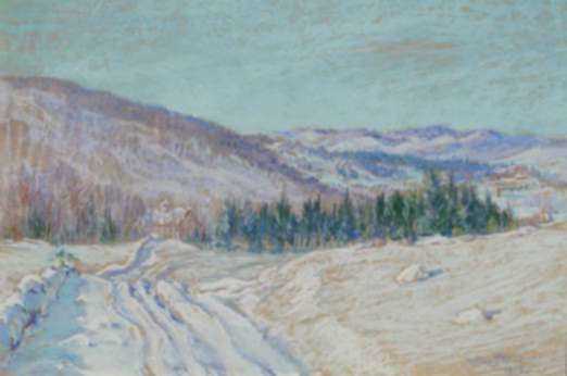 Pastel by Arthur B., American Wilder: [Winter Scene, Vermont], represented by Childs Gallery