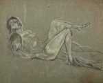 Drawing by Arthur B. Davies: Girl on the Beach, represented by Childs Gallery