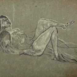 Drawing by Arthur B. Davies: Girl on the Beach, represented by Childs Gallery