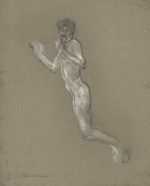 Drawing by Arthur B. Davies: Reclining Nude No. 1, represented by Childs Gallery