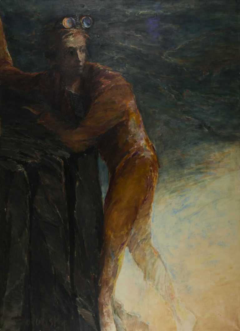 Painting By Arthur Polonsky: Ascent Of The Swimmer Spy At Childs Gallery