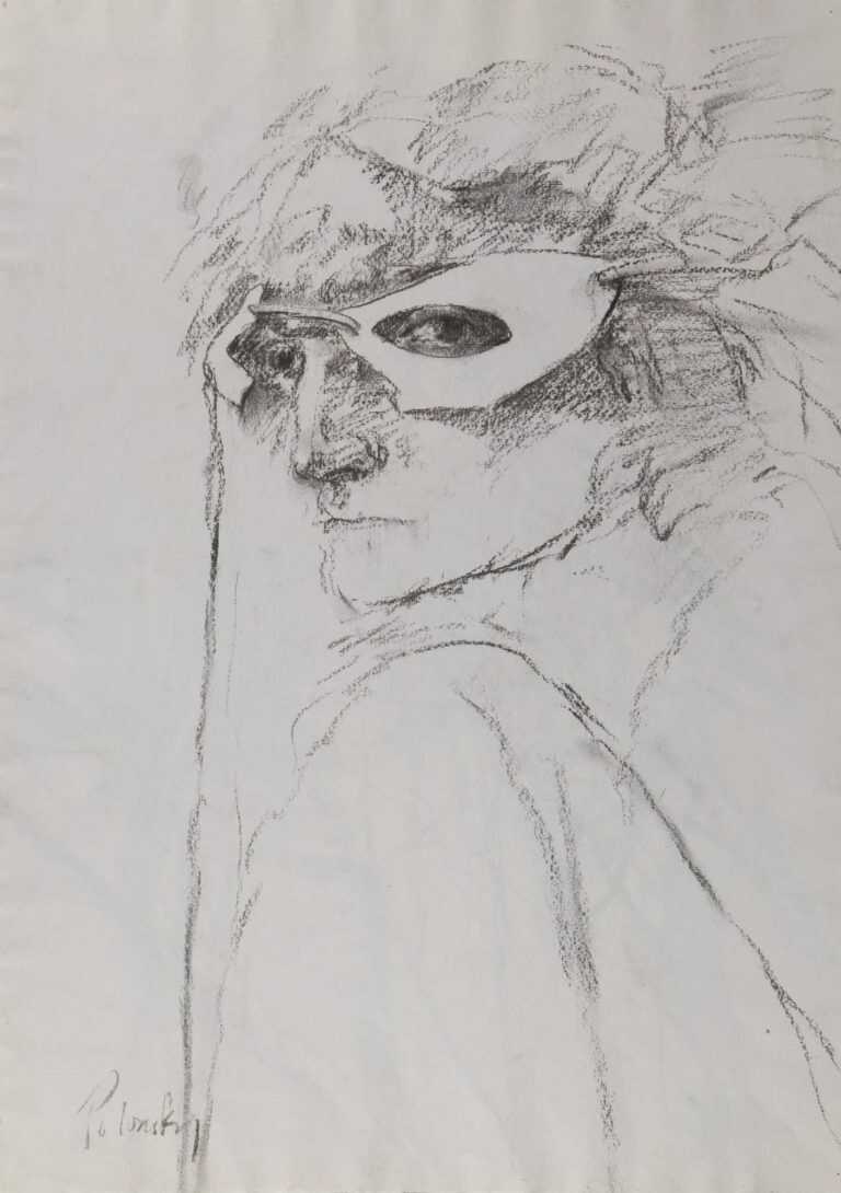 Drawing By Arthur Polonsky: The Mask At Childs Gallery
