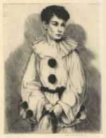 Print by Arthur W. Heintzelman: Mascarade, represented by Childs Gallery