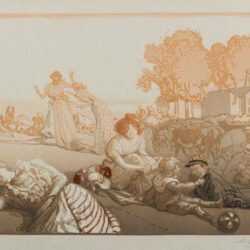 Print by Auguste Lepère: Bucolique Moderne, represented by Childs Gallery