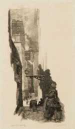 Print by Auguste Lepère: Rue Grenier-sur-lM-^REau, Paris, represented by Childs Gallery