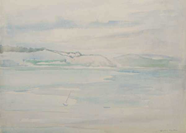 Watercolor by Beatrice Whitney Van Ness: [The Shore], represented by Childs Gallery