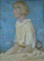 Painting by Beatrice Whitney Van Ness: Girl in Yellow, represented by Childs Gallery