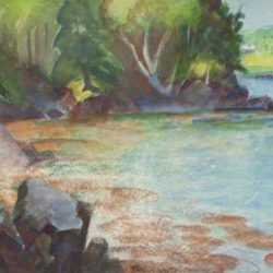Watercolor by Beatrice Whitney Van Ness: Inlet, represented by Childs Gallery