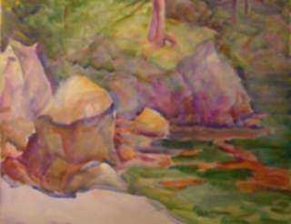 Watercolor by Beatrice Whitney Van Ness: Maine Landscape, represented by Childs Gallery