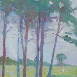 Painting by Beatrice Whitney Van Ness: Meadow, Late Afternoon, represented by Childs Gallery
