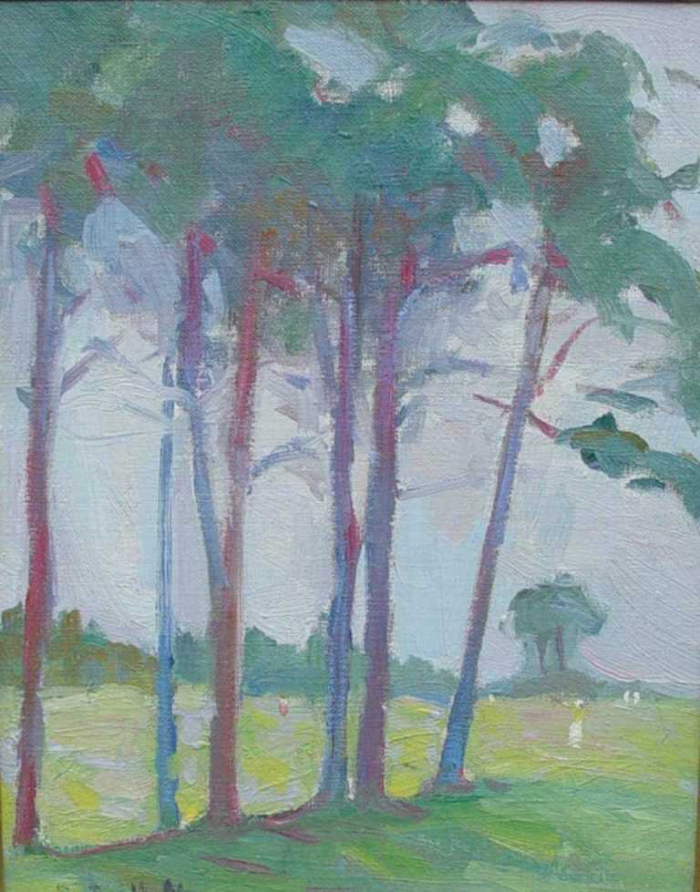Painting by Beatrice Whitney Van Ness: Meadow, Late Afternoon, represented by Childs Gallery